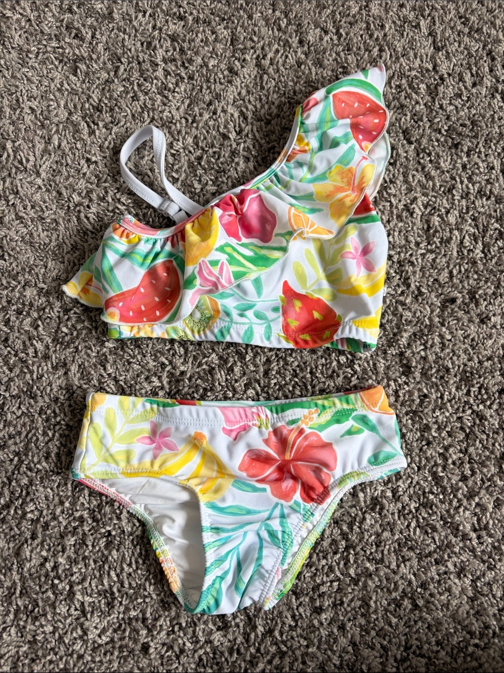 Caden Lane One-Shoulder Floral Bikini